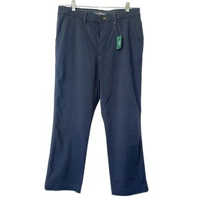 NWT L.L. Bean Comfort Stretch Chino Pant Navy 33 W x 29 In Carbon Navy
